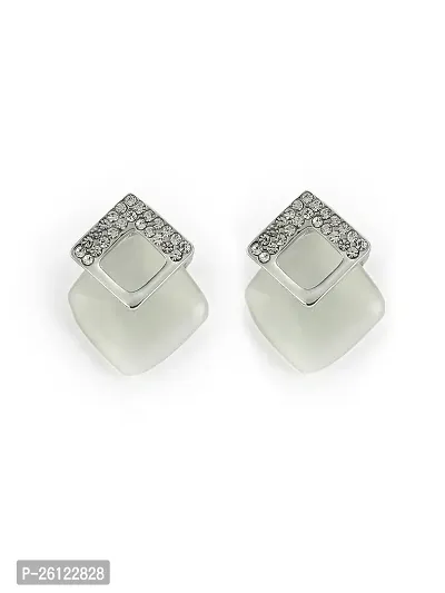 Trendy Crystal Grey Star Marble Finish Stylish Western  Ethnic Stud Earrings For Women's  Girl's