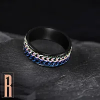 RARE ONE STUDIO Unique Double Chain Gift For Mens  Boys I Size : 17, Multicolor I Stainless Steel Ring-thumb2