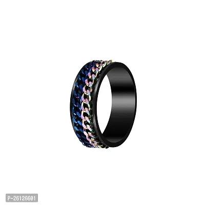 RARE ONE STUDIO Unique Double Chain Gift For Men's  Boy's I Size : 20, Multicolor I Stainless Steel Ring