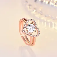 RARE1STUDIO Rose Gold Ring with a Heart-Shaped Diamond in the Centre-thumb3
