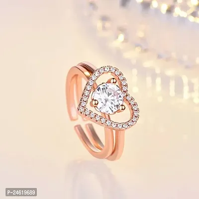 RARE1STUDIO Rose Gold Ring with a Heart-Shaped Diamond in the Centre-thumb4