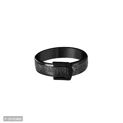 Black Shiny Memorable Gift For Men's  Boy's I Size : 18 I For Any Occasion I Stainless Steel Titanium Plated Ring-thumb0