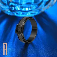 Black Shiny Memorable Gift For Men's  Boy's I Size : 18 I For Any Occasion I Stainless Steel Titanium Plated Ring-thumb2