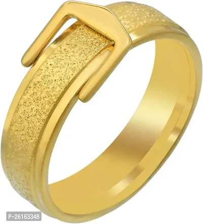 Gold Shiny Memorable Gift For Men's  Boy's I Size : 20 I For Any Ocassion I Stainless Steel Gold Plated Ring