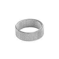 RARE1STUDIO Elegant Sterling Silver Ring With Mesh Design For Men's| Size : 17 | Comfort Fit, Stainless Steel | Silver Plated Ring-thumb1