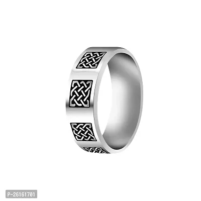Elegant Valentine  Birthday Gift For Men's  Boy's I Size : 20, Silver/Black Stainless Steel Sterling Silver Plated Ring