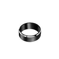 Elegant Valentine  Birthday Gift For Men's  Boy's | Size : 18, Black/Silver Stainless Steel Titanium Plated Ring-thumb1