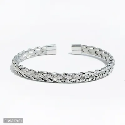 Rare One Studio Attractive Silver Plated Bracelet For Men's  Boys I Everyday Wear I Adjustable-thumb2