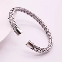 Rare One Studio Attractive Silver Plated Bracelet For Men's  Boys I Everyday Wear I Adjustable-thumb3