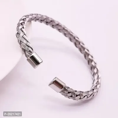 Rare One Studio Attractive Silver Plated Bracelet For Men's  Boys I Everyday Wear I Adjustable-thumb4