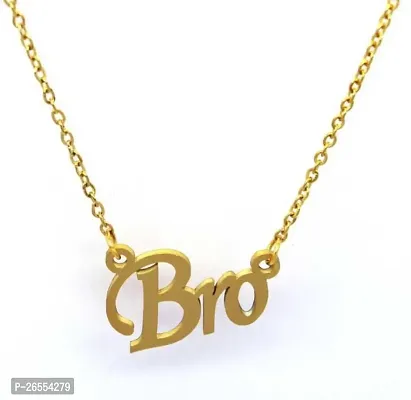 RARE1STUDIO Stylish  Attractive Gold Plated Bro Necklace I Daily Wear I Alloy Chain Pendant