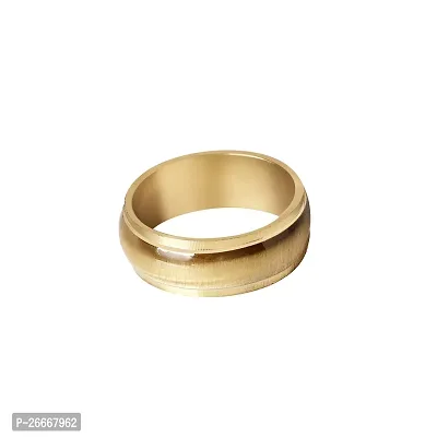 Attractive Shiny Finish Comfort Fit Ring | Wear At Any Occasion | Size : 15 Stainless Steel Gold Plated Ring-thumb2