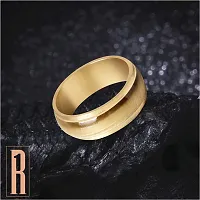 Attractive Shiny Finish Comfort Fit Ring | Wear At Any Occasion | Size : 15 Stainless Steel Gold Plated Ring-thumb2