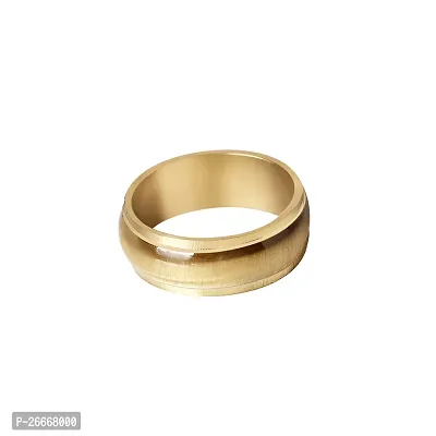 Attractive Shiny Finish Comfort Fit Ring | Wear At Any Occasion | Size : 16 Stainless Steel Gold Plated Ring-thumb2