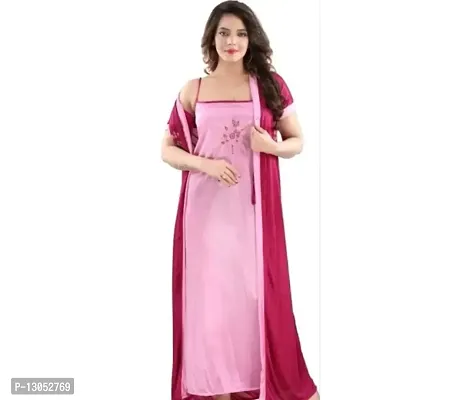 Buy Stylish Satin Two Piece Nighty Set For Women Online In India