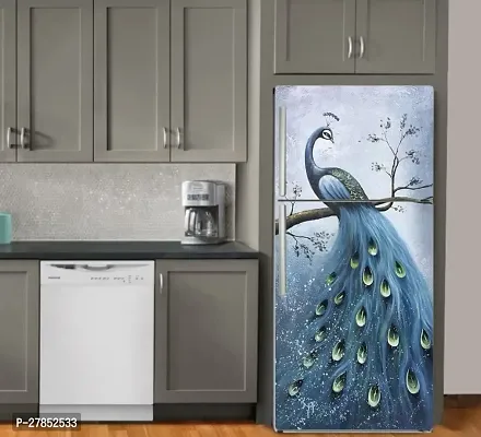 Fridge Sticker Beautiful Peacock Painting For Fridge Wrap Decorative Sticker-thumb0