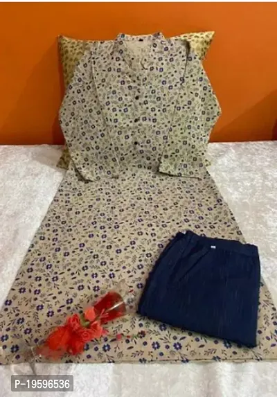 Stylish Khadi Cotton Kurta Bottom Set For Women