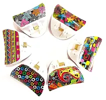 KENDRICK Butterfly Hair Clutch Claws Clips Multi Color No Slip Tight Grip Acrylic Material Clip Hair Accessories for Women and Girls (SET OF 6, Mandala pattern claw)-thumb2