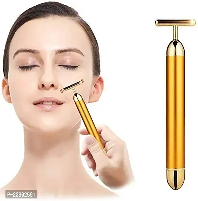 KENDRICK 1 Pc 24K Gold Energy Beauty Bar Electric Facial Massage Roller Waterproof Face Skin Care Antiwrinkle Battery Powered Massager For Forehead Cheek Neck-thumb0