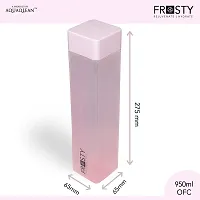 AQUAQLEAN Frosty Plastic Food Grade Fridge Square Water Bottle Gift Set(4 pieces, 1L,Multicolour)-thumb2