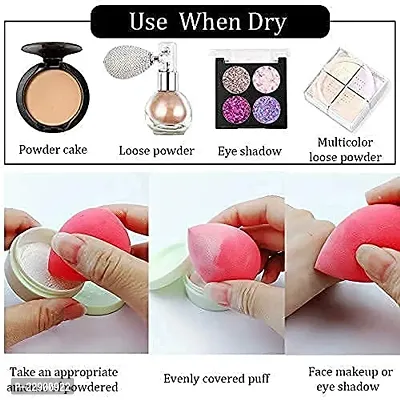 KENDRICK Makeup Beauty Sponge Pro Puff Set,Hypoallergenic,Latex-free, Flawless Streak-free Foundation Blender Professional Beauty Makeup Set for Dry  Wet Use (PACK OF 6)-thumb3