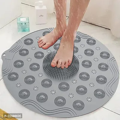 KENDRICK Silicone Bath Massage Back Cushion Mat, Shower Foot Cleaner Scrubber Foot Brush Massager Pad Non Slip Suction Cup Exfoliating Dead Skin Foot Mat for Shower-thumb0