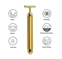 KENDRICK 1 Pc 24K Gold Energy Beauty Bar Electric Facial Massage Roller Waterproof Face Skin Care Antiwrinkle Battery Powered Massager For Forehead Cheek Neck-thumb4