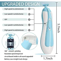 KENDRICK Baby Nail File Electric Nail Trimmer Manicure Set with Nail Clippers,Toes Fingernails Care Trim Polish Grooming Kit Safe for Toddler Kids or Women,LED Light and10 Grinding Heads(White/Teal)-thumb2