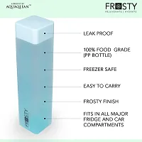 AQUAQLEAN Frosty Plastic Food Grade Fridge Square Water Bottle Gift Set(4 pieces, 1L,Multicolour)-thumb1