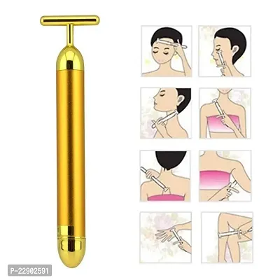 KENDRICK 1 Pc 24K Gold Energy Beauty Bar Electric Facial Massage Roller Waterproof Face Skin Care Antiwrinkle Battery Powered Massager For Forehead Cheek Neck-thumb3