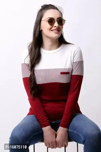 K  W  Trending Striped T-Shirt for Women