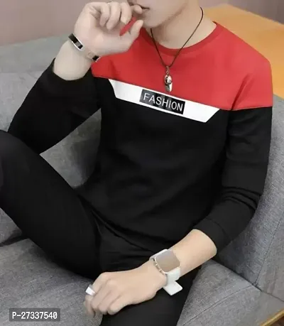 Lowrate Men,s Colorblock Round Neck Cotton Blend T-Shirt-thumb0