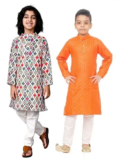 Casual Kurta Pyjama Set For Boys Pack of 2