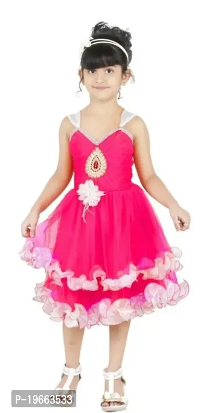 Multicolored Casual Sleeveless Frock  For Girls-thumb0