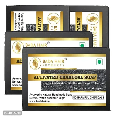 Charcoal Bath Soap For Deep Cleaning And Antipollution Effect Pack Of 4X100Gm 400 Gm-thumb0