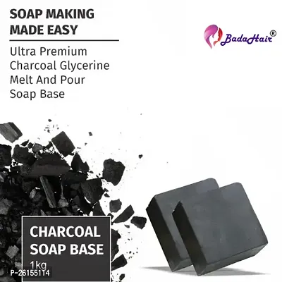 Charcoal Ultra Premium Melt And Pour Soap Base For Soap Making 500 Gm Sulphate Paraben Free-thumb0