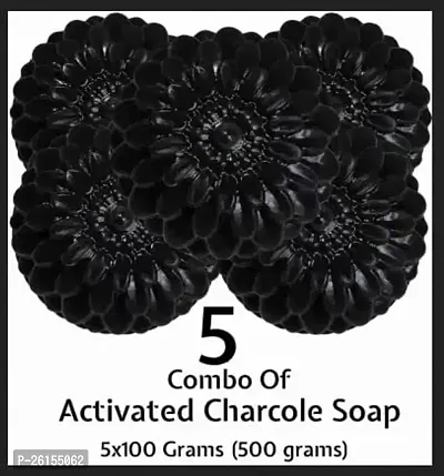 Charcoal Skin Whitening Soap Deep Cleansing Anti Pollution Tan Removal Combo Pack Of 5-thumb0