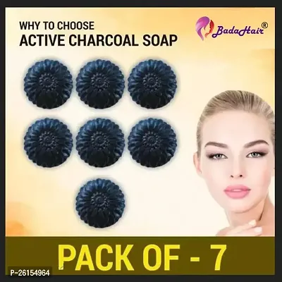 Charcoal Soap For Women Skin Whitening Acne Blackheads Anti Wrinkle Pimple Skin Care Soap Pack Of 7-thumb0