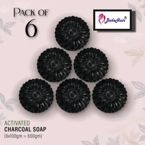 Activated Charcoal Handmade Bath Soap (Pack Of 6,9,10)