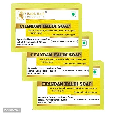 Chandan Haldi Soap Anti Tan Natural Handmade Body Wash Bar Soap With Turmeric Pack Of 3 375 Gm