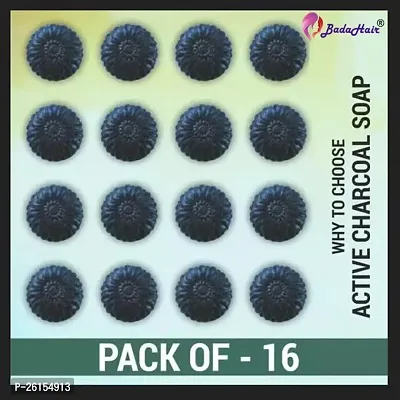 Charcoal Soap For Skin Whitening Acne Blackheads Skin Care Soap Pack Of 16-thumb0