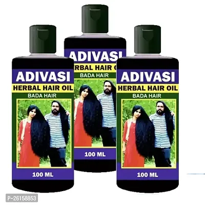 Adivasi Herbal Hair Growth Oil | Controls Hairfall | Strong And Healthy Hair | Repairs Frizzy Hair | Scalp Nourishment | Helps Hair Thickening 100 Ml Pack Of 3