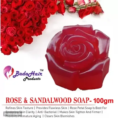 R Pure Chemical Free Handmade Rose Petals With Vit E Soap Each 80 Grams Pack Of 3-thumb0