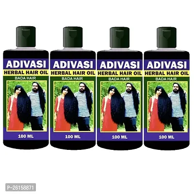 Adivasi Herbal Hair Growth Oil | Controls Hairfall | Strong And Healthy Hair | Repairs Frizzy Hair | Scalp Nourishment | Helps Hair Thickening 100 Ml Pack Of 4