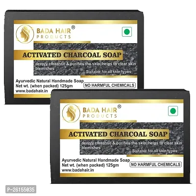 Charcoal Bath Soap For Deep Cleaning And Antipollution Effect Pack Of 2X125Gm 250 Gm-thumb0