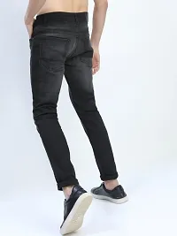 Classic Grey Cotton Blend Solid Jeans For Men-thumb2