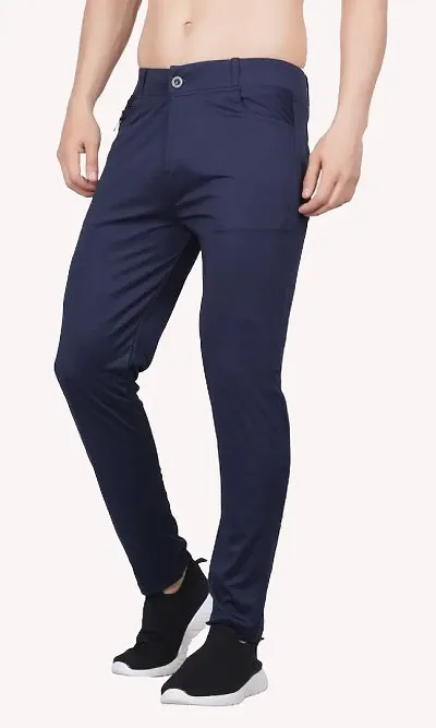 Mevan Stylish Lycra Blend Solid Regular Fit Trouser For Men