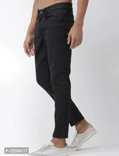 Stylish Black Solid Mid-Rise Jeans For Men-thumb3