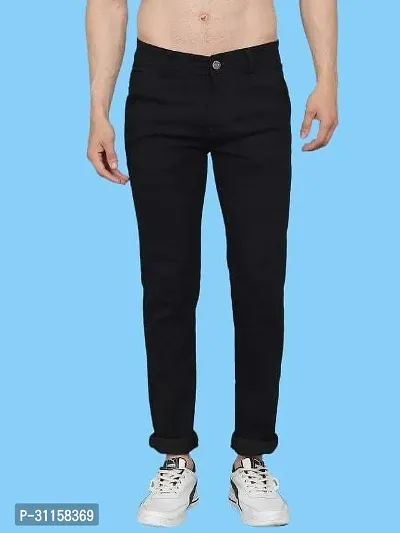 Stylish Black Polycotton Mid-Rise Jeans For Men-thumb2