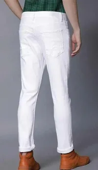 Reliable White Cotton Blend Mid-Rise Jeans For Men-thumb1